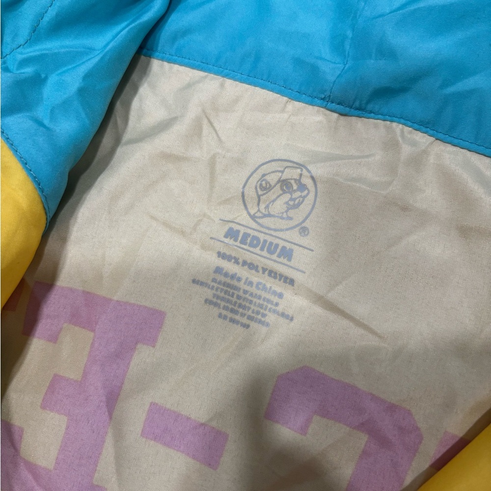 Buc-ee's Beaver Color Block Pastel Windbreaker Size Medium - Picture 4 of 6